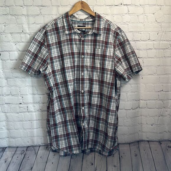 North Face Men’s Brown Plaid Short Sleeve Button Down Shirt size XXL 2XL - Picture 1 of 9